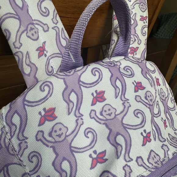 Roller Rabbit Pink Monkey Colby Backpack - Picture 6 of 12